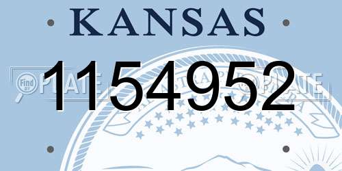 1154952 Kansas License Plate