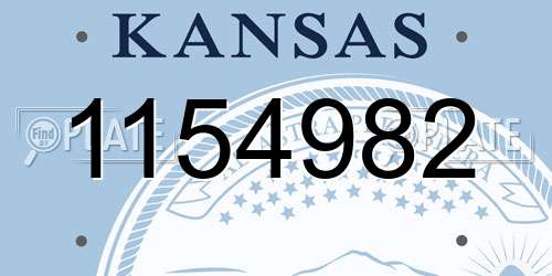 1154982 Kansas License Plate
