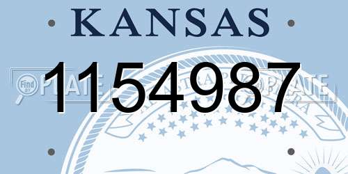 1154987 Kansas License Plate