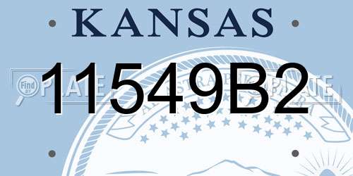 11549B2 Kansas License Plate