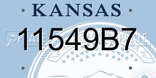 11549B7 Kansas License Plate