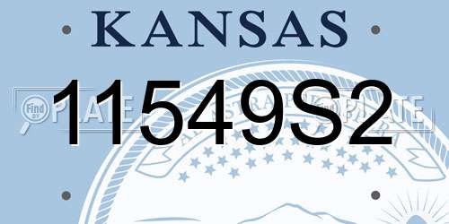 11549S2 Kansas License Plate