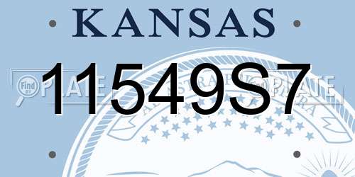 11549S7 Kansas License Plate