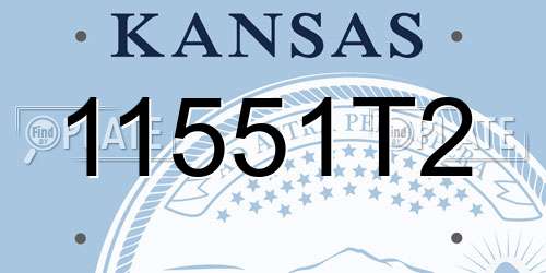 11551T2 Kansas License Plate