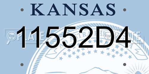 11552D4 Kansas License Plate