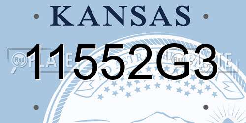 11552G3 Kansas License Plate