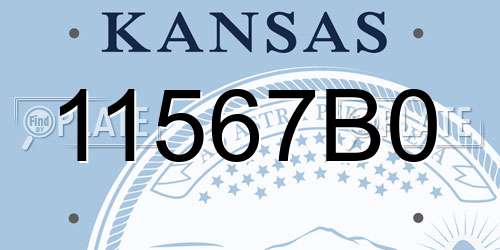11567B0 Kansas License Plate