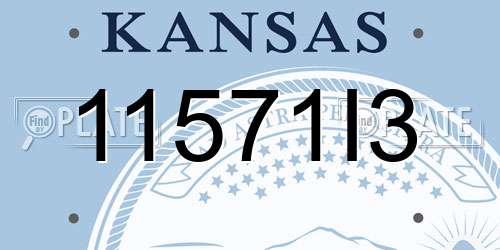11571I3 Kansas License Plate