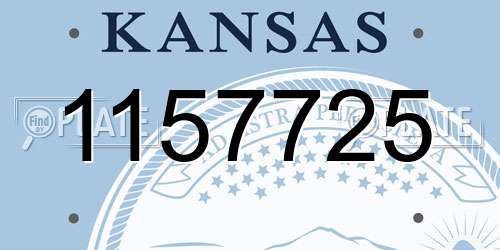 1157725 Kansas License Plate