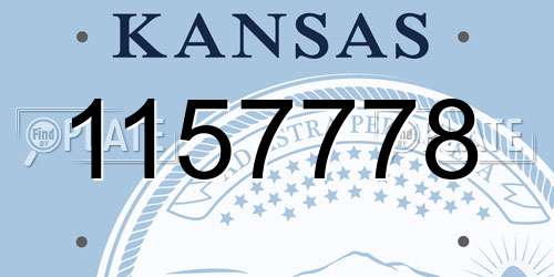 1157778 Kansas License Plate