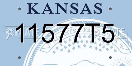 11577T5 Kansas License Plate