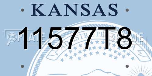 11577T8 Kansas License Plate