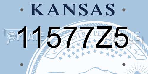 11577Z5 Kansas License Plate
