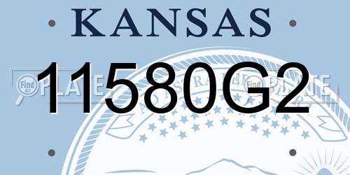 11580G2 Kansas License Plate