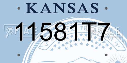 11581T7 Kansas License Plate