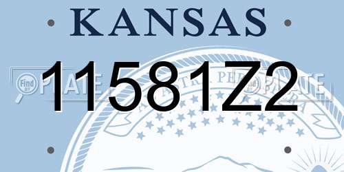 11581Z2 Kansas License Plate