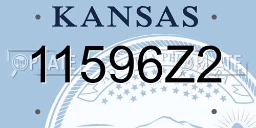 11596Z2 Kansas License Plate