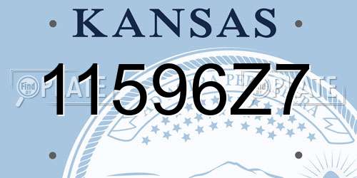 11596Z7 Kansas License Plate