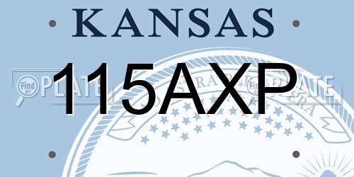 115AXP Kansas License Plate