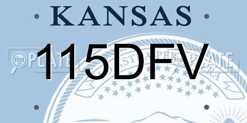 115DFV Kansas License Plate