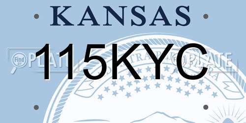115KYC Kansas License Plate