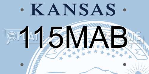 115MAB Kansas License Plate