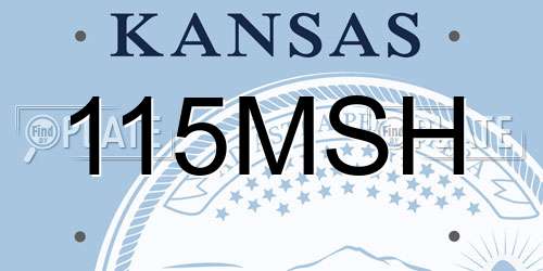 115MSH Kansas License Plate