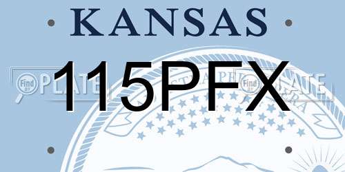 115PFX Kansas License Plate