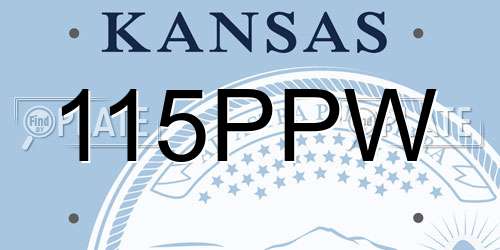 115PPW Kansas License Plate