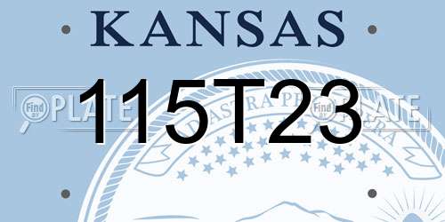 115T23 Kansas License Plate