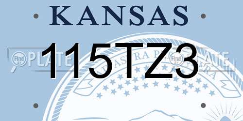 115TZ3 Kansas License Plate