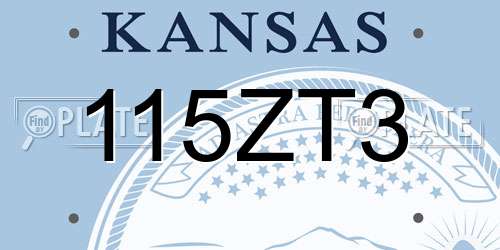 115ZT3 Kansas License Plate