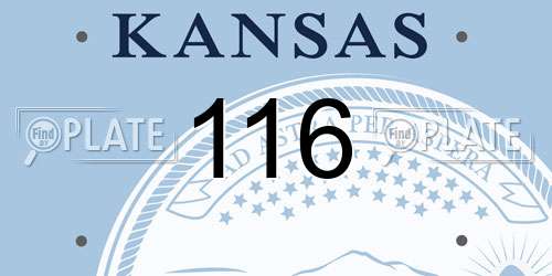 116 Kansas License Plate