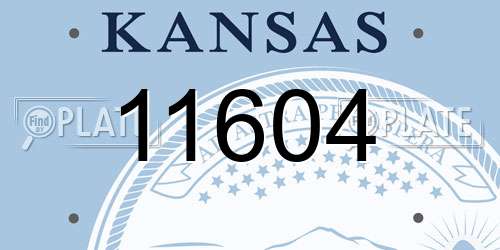 11604 Kansas License Plate