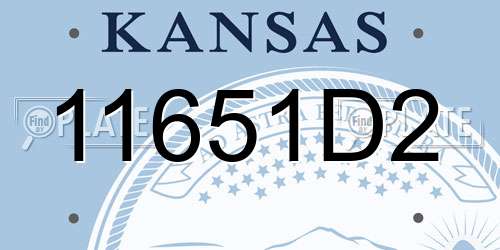 11651D2 Kansas License Plate