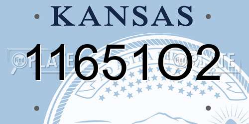 11651O2 Kansas License Plate