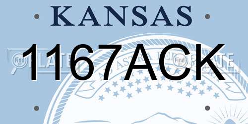 1167ACK Kansas License Plate