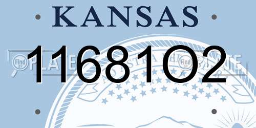 11681O2 Kansas License Plate