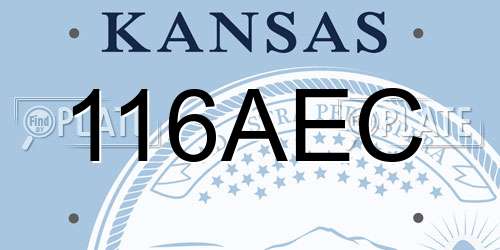 116AEC Kansas License Plate