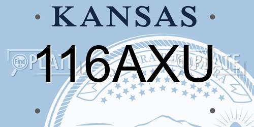 116AXU Kansas License Plate