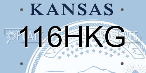 116HKG Kansas License Plate