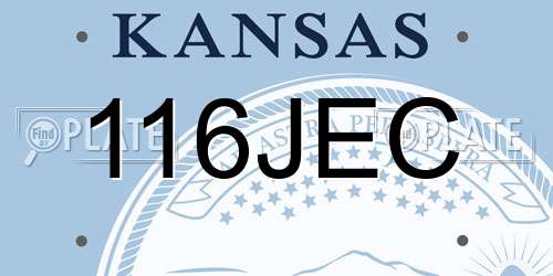 116JEC Kansas License Plate