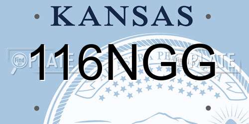 116NGG Kansas License Plate
