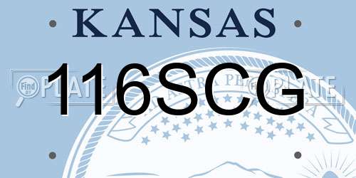 116SCG Kansas License Plate