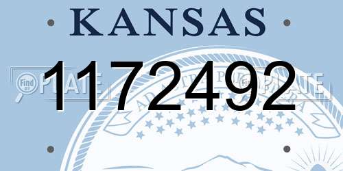 1172492 Kansas License Plate