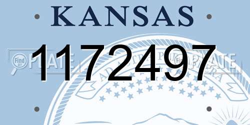 1172497 Kansas License Plate