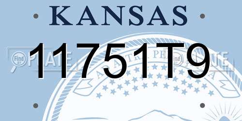 11751T9 Kansas License Plate