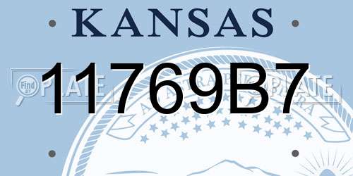 11769B7 Kansas License Plate