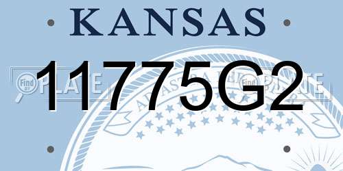 11775G2 Kansas License Plate