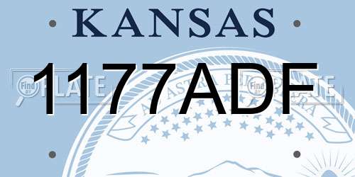 1177ADF Kansas License Plate